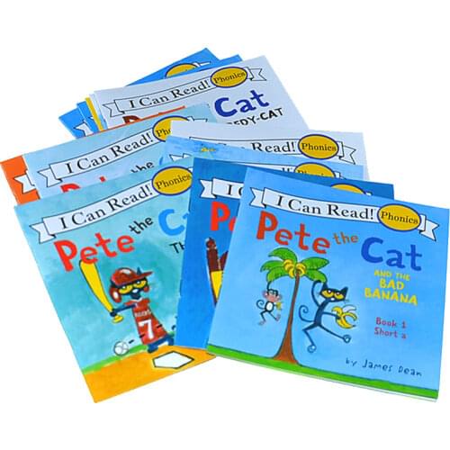 12 Book/Set I Can Read The Pete Cat English Picture Books Story Book Educactional Pocket Reading Book 13x13CM toys & hobbies