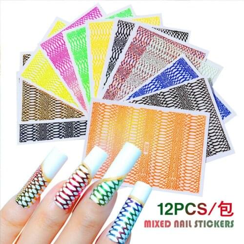 12PCS Nail Sticker Fashion Self-Adhesive Manicure Sticker Nail Art Accessories Manicure Sticker