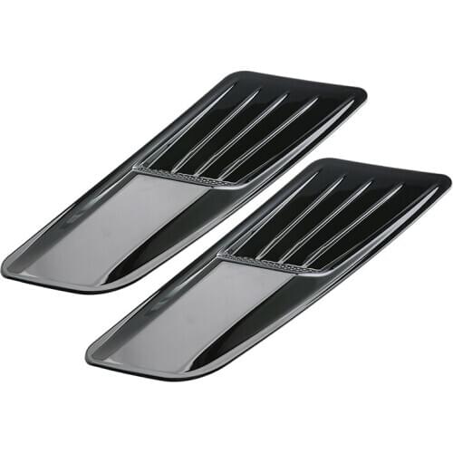 2pcs Black ABS Car Front Hood Scoop Heat Extractor Insert Vent DIY Decor Trim For Ford Mustang 2015-2017 Accessories Parts