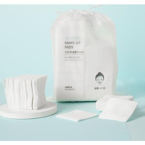 200pcs/pack Stretchable Wet Compress Makeup Cotton Pads Disposable Stretch Facial Cleansing Remover Tissues Multi-effect Cotton