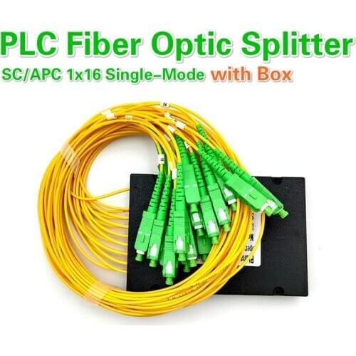 APC 1x16 SC 1M 2.0MM PLC optical splitter SC APC 1x16 PLC Fiber optical splitter single mode