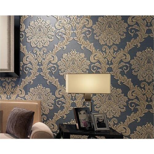 Beibehang European bronzing Damascus 3D wallpaper roll luxury living room bedroom background wall paper home decor papier peint