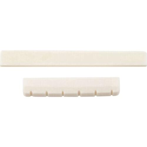 White Guitar Parts 6 String Classical Guitar Bone Bridge Saddle And Nut Set