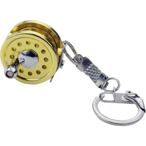 Fishing Reel Keychain Mini High-quality Fishing Decoration Bag Pendant Drum Fisherman Key Chain Fishing Gear Tackle Key Ring