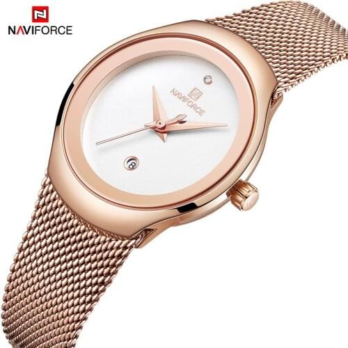 The New NAVIFORCE Watch Women Fashion Dress Quartz Watches Lady Stainless Steel Strap Water Ressistance Clock Relogio Feminino