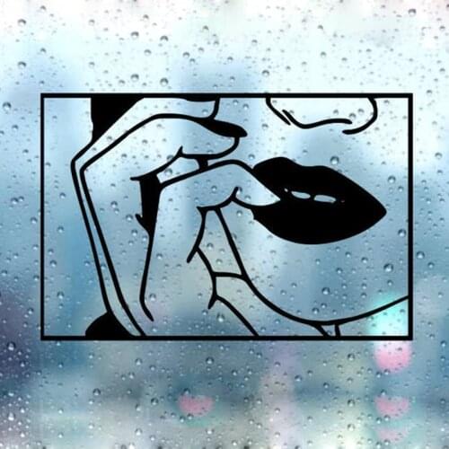 Black/Sliver Aesthetic Lips Sexy Woman Car Sticker Small/Big Size Removable Waterproof Window Body Decal S1324