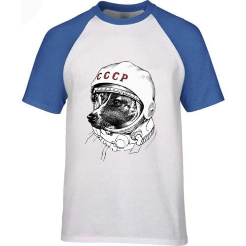 Laika Space Traveler CCCP Men T Shirt Customized Hipster Tshirt Black Mens T-Shirt Short Sleeve Funny Male Printed Tshirt 3XL