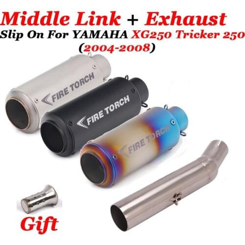 Motorcycle GP Exhaust Muffler Escape Moto Modified Middle Link Pipe Muffler With DB killer Slip On For YAMAHA XG250 Tricker 250