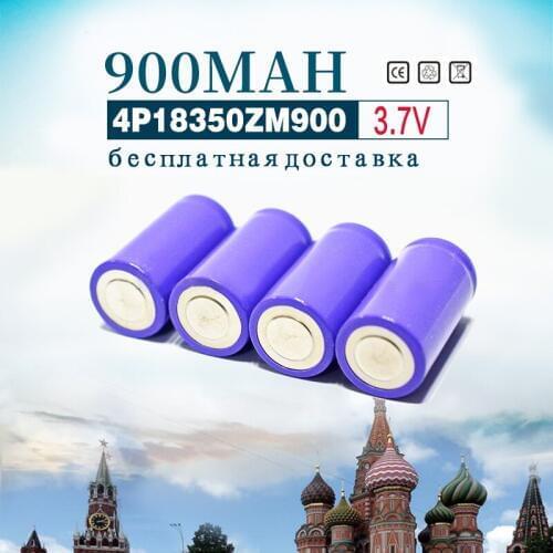 Golooloo 4pcs/lot Li-lon rechargeable battery 18350 3.7V 900mAh high quality for the assembly mobile power, toys, flashlight