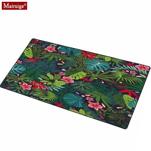 Gamer Mouse Pad Large Banana Leaf Tropical Rainforest Cactus Green Leaf Landscape Desk Mats Computer Mousepad Anime Gaming Mat