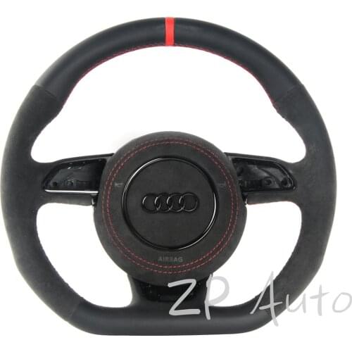 For Audi RS3-RS7 Napa Leather & Alcantara Leather Steering Wheel with Trim