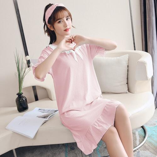 Summer Cotton Maternity Nursing Nightdress Sweet Breastfeeding Nightgown for Pregnant Women Pregnancy Lace Nightwear Sleepwear