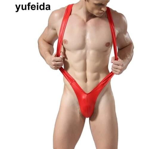 Hot!New Yufeida Mens Undershirts Wrestling One Piece See Through Bodysuits Underwear Stretch Tight Quick Dry Gay Sexy Jockstrap