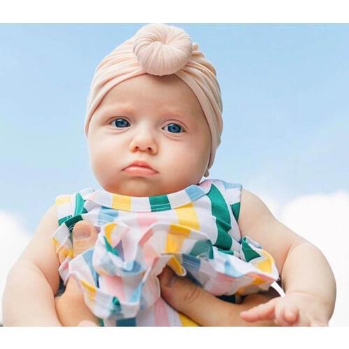 Cute Donut Baby Headbands Newborn Baby Turban Hats for Boy Girls Stretchy Beanie Hat Baby Gifts Kids Hair Accessories