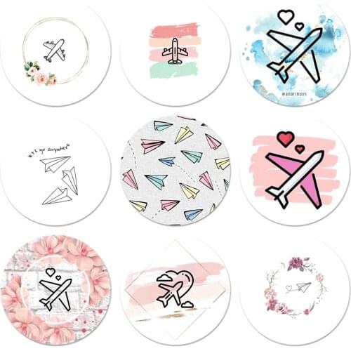 Cartoon Airplane Icons Pins Badge Decoration Brooches Metal Badges For Backpack Decoration 58mm