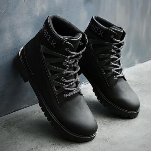 Mens steel head work safety shoes mens boots breathable outdoor casual sports shoes anti-smash piercing cowboy boots men