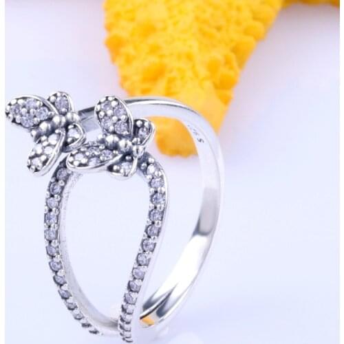 Original 925 Sterling Silver pandora Ring Bedazzling Butterflies Ring For Women Wedding Party Gift Fine EuroPe Jewelry