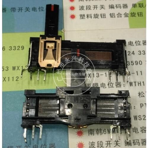 Original new 100% sliding potentiometer direct sliding mixer push potentiometer 35MM 100KAx2 duplex (SWITCH)