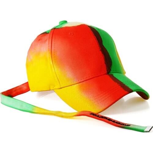 Fashion Women Round hat Cotton Gradient Colored Hip Hop Wide Brim Bucket Hat Men Baseball Cap Bandage