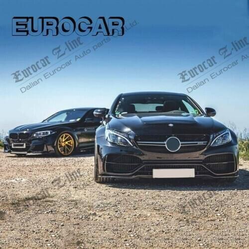 PP material C class w205 c63 coupe PD style body kit for w205 c63 coupe formt bumper fender ducts side skirts