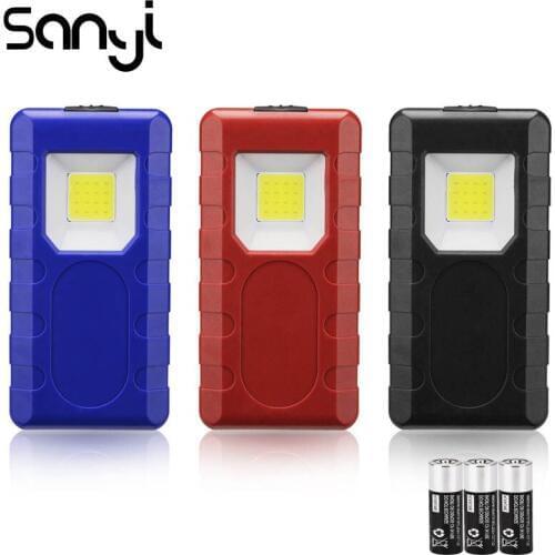 SANYI Mini Portable Lighting by Magnetic Clip Flashlight AAA Battery for Hunting 3800LM Camping Light LED Torch