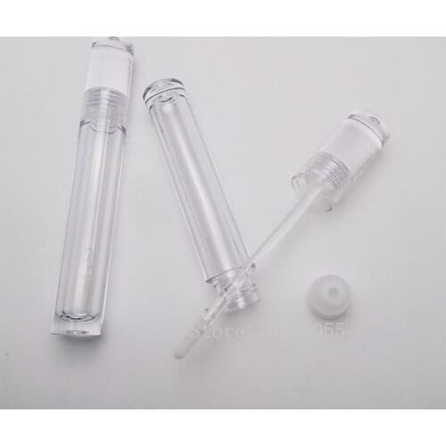 Clear Cosmetic Lip Gloss Tube Packaging 5.5 ML Lipstic Empty 25/50 Pieces Transparent Clear Lip Gloss Tube with Wand Containers