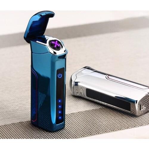 Touch-sensing Double Arc Cigar Lighter USB Power Display Replaceable Battery Cigarette Lighter Regalos Para Hombre Originales