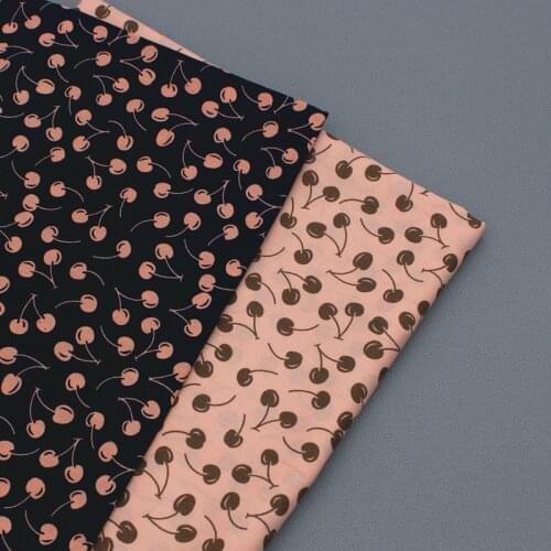 Little cherry fruit fresh cotton printed cloth flower cloth person-visits from China turban dress shirt dress