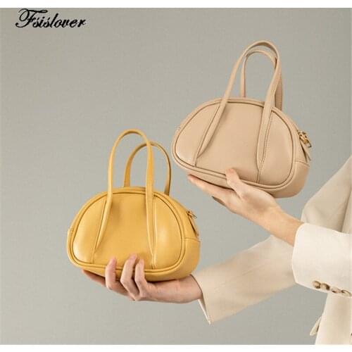 Japanese Solid Color Tote Bag 2021 Fashion New High-quality Soft Leather Womens Designer Handbag Travel Shoulder Bag Armpit Bag