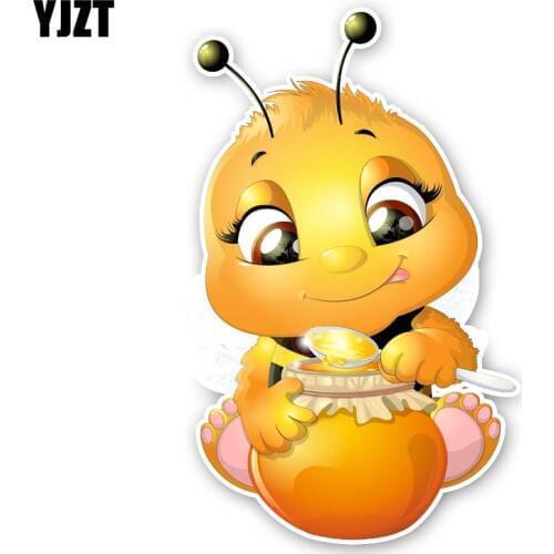 YJZT 9.4CM*14.8CM Bees That Eat Honey Sticker Car PVC Decal Modelling 12-300567