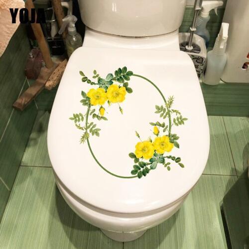 YOJA 23.8*22.4CM Creative Colorful Garland Home Decor Living Room Wall Decal Toilet Seat Stickers T1-0431