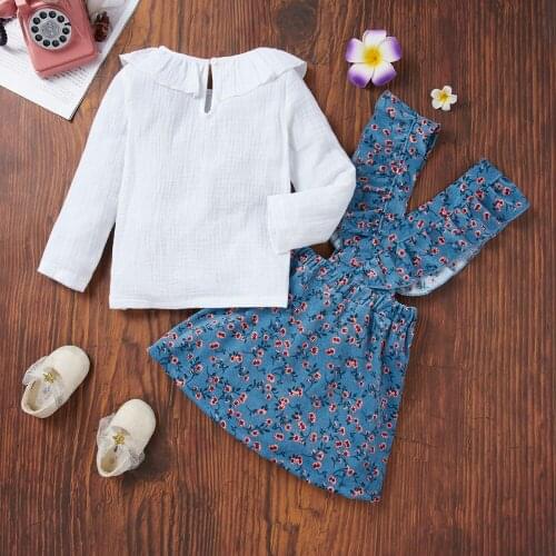 YOYOSHOW Autumn & Spring new girl outfits fashion girl clothes girl overalls set 2-6 years old girl set