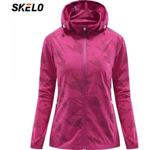 Womens Printed Lightweight Sunscreen Clothing Camouflage Stretch Sunscreen Breathable Sunscreen Clothing Ice Silk Skin Clothing