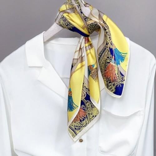 Brand 2020 100% Natural Real Silk Neckerchief For Women Print Square Scarf Headscarf Bandana Hijab Foulard Scarves Pashmina