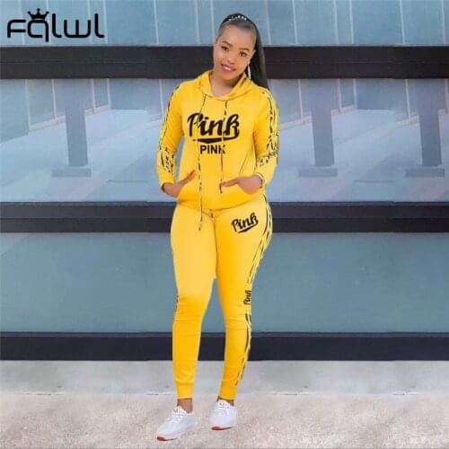 FQLWL Streetwear Ladies Tracksuit 2 Two Piece Set Women Outfits Winter Fall 2020 Sweat Suit Hoodie And Sweat pant Matching Sets