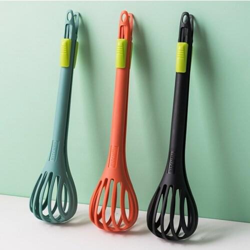 1pc Multifunctional Rotary Manual Egg Beater Mixer Mini Plastic Kitchen Egg Whisk Bake Tool Egg Agitator Silicone Eco-Friendly