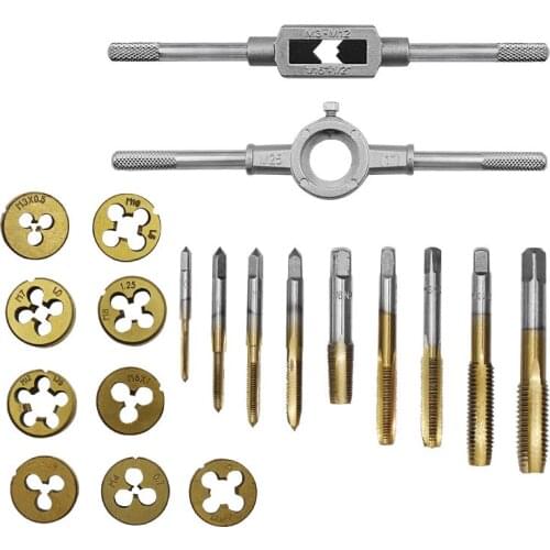 20pcs/set Professional Titanium lating Dies Metric M3-M12 Screw With Tap Electrical Repair Tools