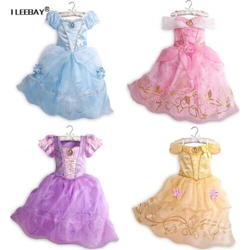 2018 Girl Cinderella Dress Rapunzel Aurora Dress Kids Snow White Princess Dresses Children Party Costume Toddler Clothes Vestido