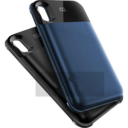 5500mAh For iPhone XS Max XR XS X Qi Wireless LED Battery Power Case Bank Charger Backup Cover