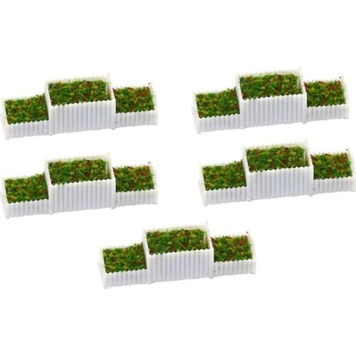 5x HO 1:100 Flower Beds Plant Miniatures Set for Sandtable Diorama Accs