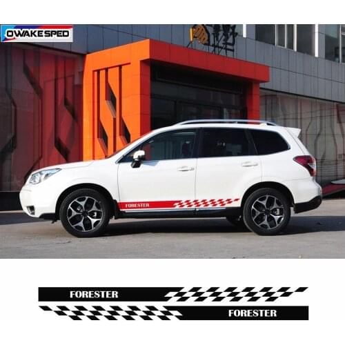 Car Door Side Skirt Sticker For Subaru Forester AT MT Racing Sport Stripes Auto Body Decor Vinyl Decals Exterior Accessories
