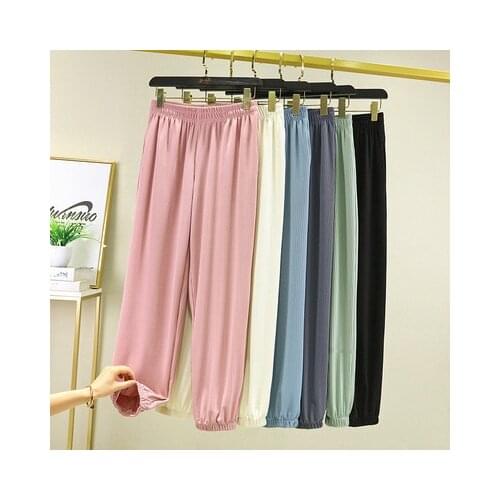 Womens Summer High Elastic Waist Self-cultivation Beam Pants Spring Thin Loose Sports Pants Autumn Jogging Pants Yoga Trousers