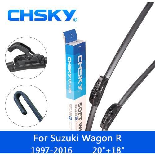 CHSKY Car Windshield Wiper Blade for Suzuki Wagon R 1997 TO 2016 Fit Hook Arms 20"&18" Windscreen Wipers