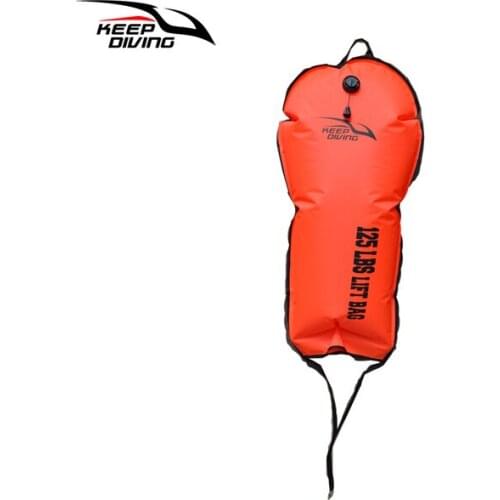KEEP DIVING Scuba Diving 60LBS/125LBS Lift Bag Big Exhaust Valve with a Head Pumping
