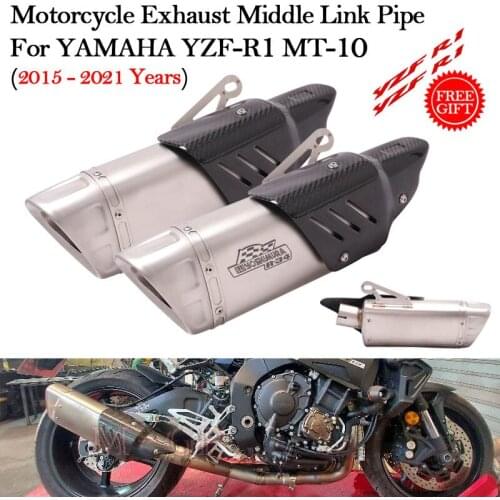 For YAMAHA YZF-R1 MT-10 R1 MT10 2015 - 2021 Motorcycle YOSHIMURA R34 Exhaust Modified Muffler Escape Moto With Middle Link Pipe