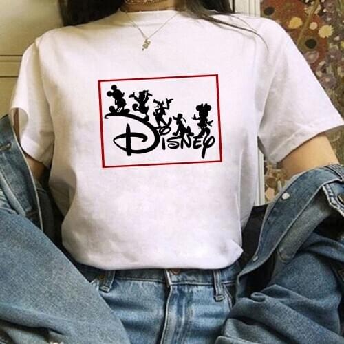 Women T-shirt Ladies Cute Disney Cartoon Figure Graphic Print Tshirt Harajuku Kawaii Girl Top Dropship