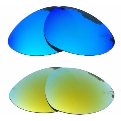 Ice Blue Mirrored & 24K Gold Mirrored Polarized Replacement Lenses for Crosshair S Frame 100% UVA & UVB