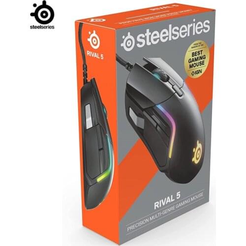 SteelSeries Rival 5 Gaming Mouse PrismSync RGB Programmable Buttons FPS, MOBA, MMO,Battle Royale TrueMove Air Optical Sensor