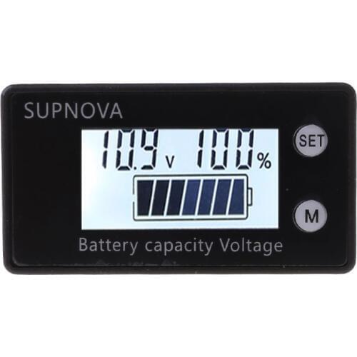 Battery Capacity Indicator DC 8V-100V Lead Acid Lithium LiFePO4 Car Motorcycle Voltmeter Voltage Gauge 12V 24V 48V 72V