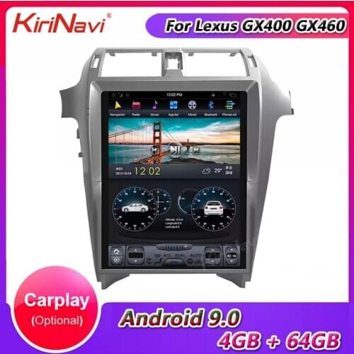KiriNavi 15" Vertical Screen Tesla Style Android 9.0 For Lexus GX400 GX460 Car Radio Automotivo head unitCar Dvd Player GPS 4G